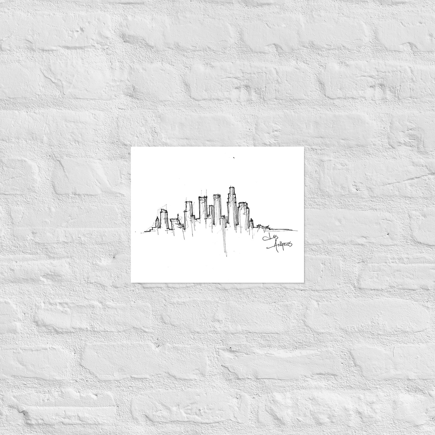 Los Angeles Skyline Art Print, Los Angeles Print, Los Angeles Poster, Wall Art, Original Art, Minimalist Office Decor Travel Gift Home Decor