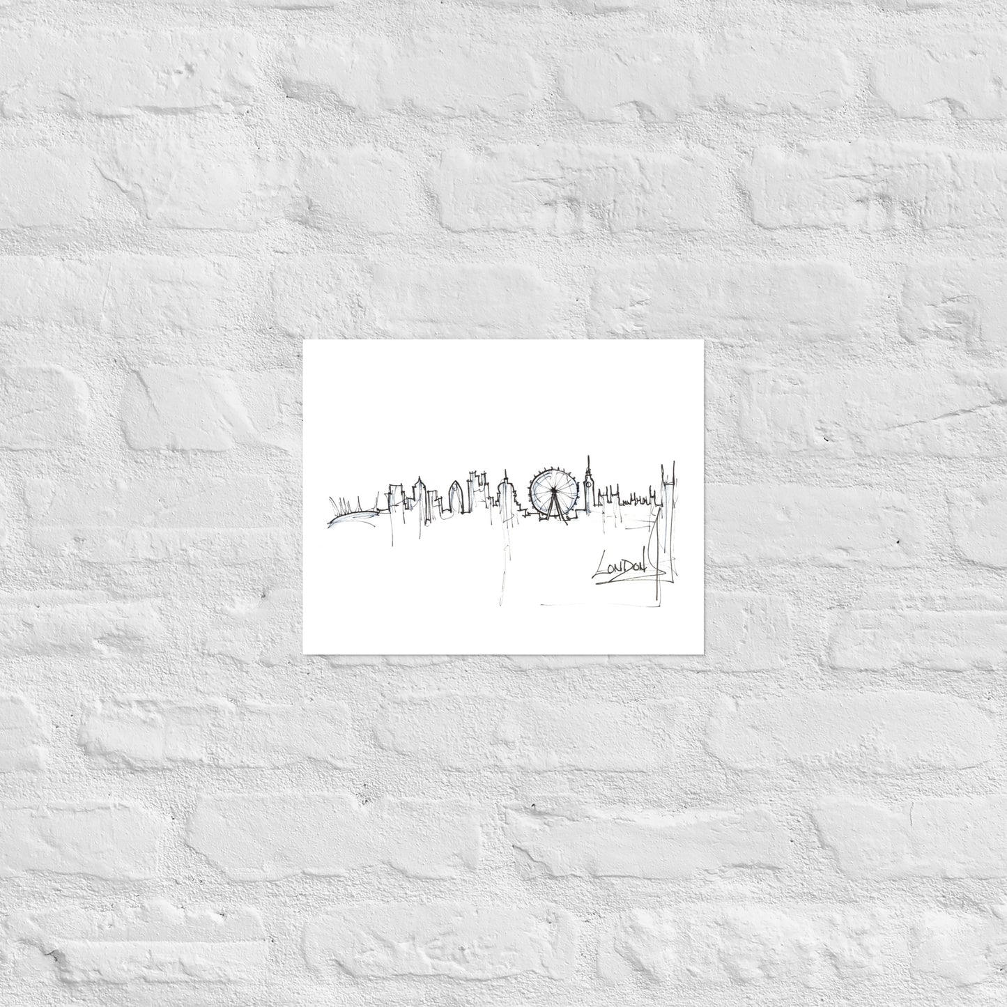 London Skyline Canvas Art Print, London Print, London Poster, Wall Art, Original Art, Minimalist, Office Decor, Travel Gift, Home Decor