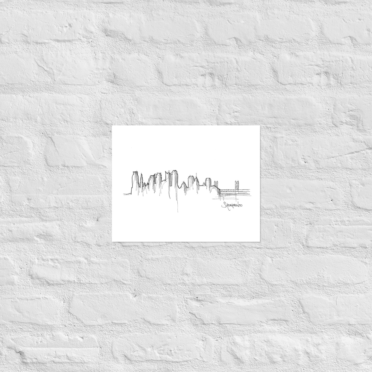 Sacramento Skyline Art Print, Sacramento Print, Sacramento Poster, Wall Art, Original Art Minimalist Art Travel Gift Home Decor Office