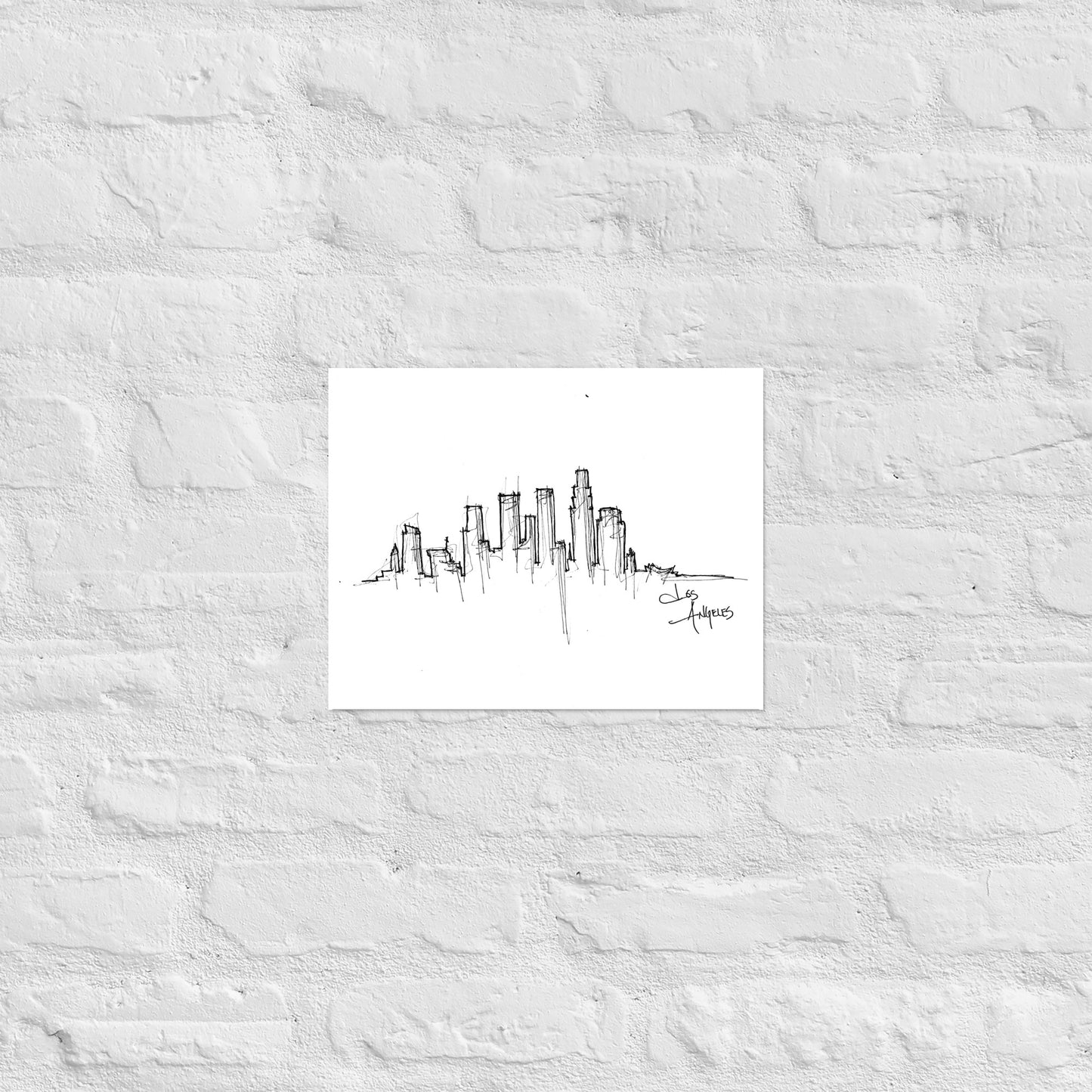 Los Angeles Skyline Art Print, Los Angeles Print, Los Angeles Poster, Wall Art, Original Art, Minimalist Office Decor Travel Gift Home Decor