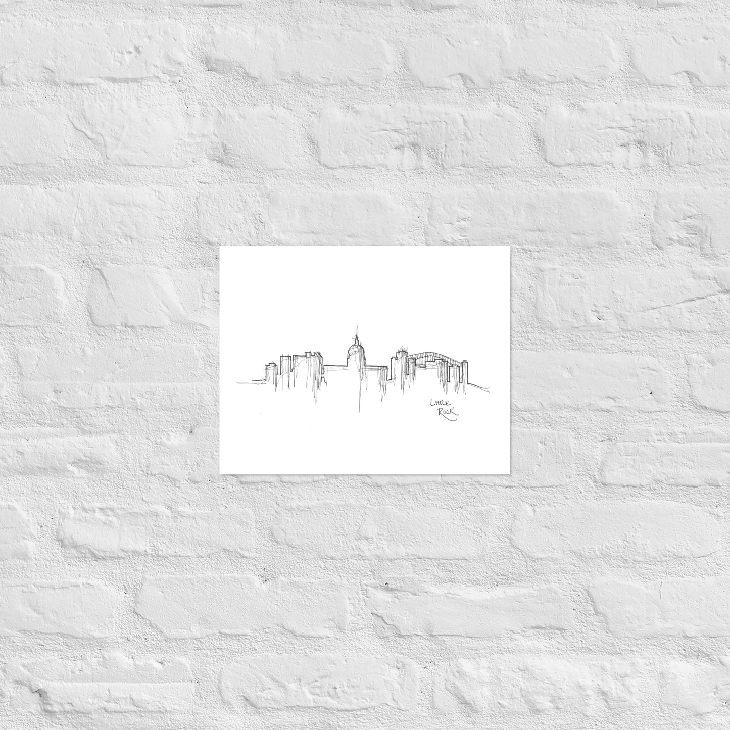 Little Rock Skyline Art Print, Little Rock Print, Little Rock Poster, Wall Art, Original Art Minimalist Art Travel Gift Home Decor Office