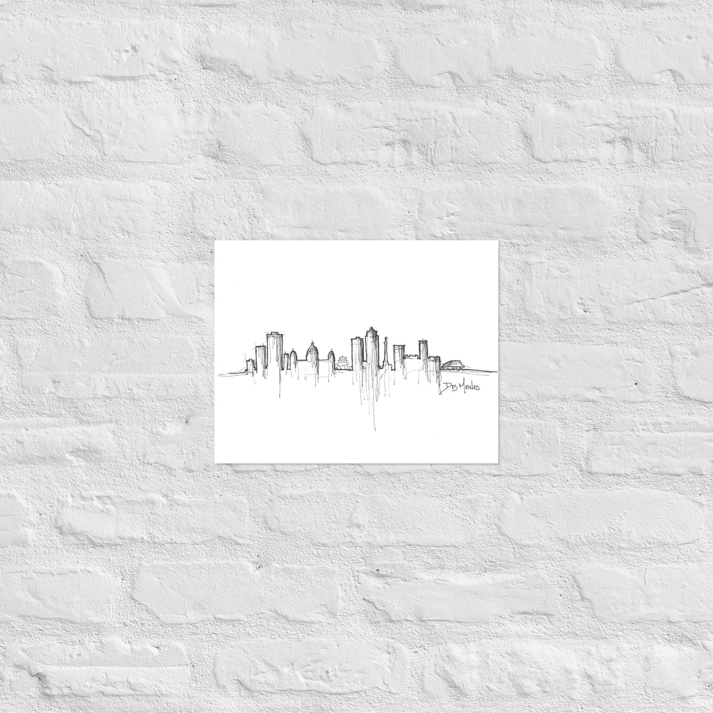 Des Moines Skyline Art Print, Des Moines Print, Des Moines Poster, Wall Art, Original Art Minimalist Art Travel Gift Home Decor Office Decor
