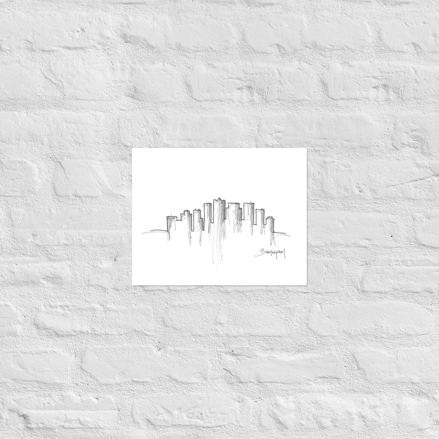 Birmingham Skyline Art Print, Birmingham Print, Birmingham Poster, Wall Art, Original Art Minimalist Art Travel Gift Home Decor Office Decor