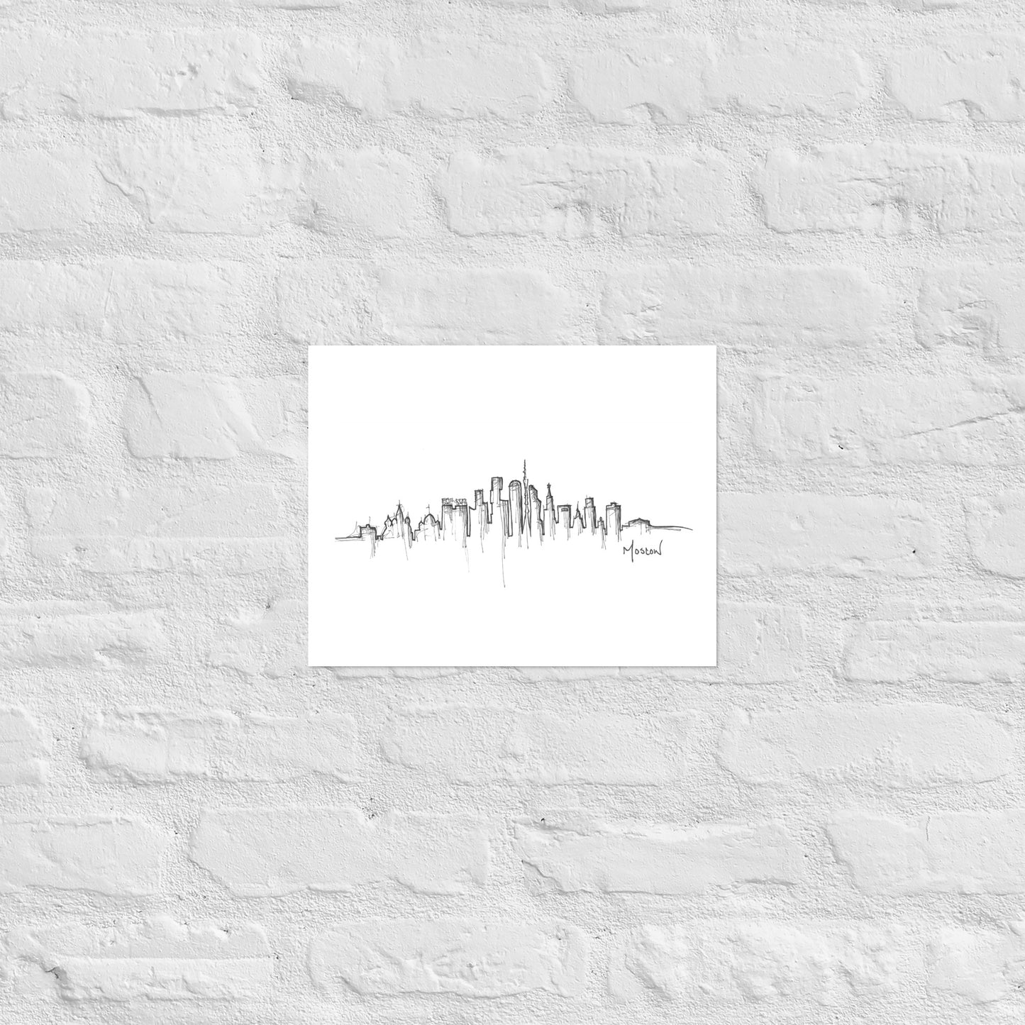 Moscow Skyline Art Print, Moscow Print, Moscow Poster, Wall Art, Original Art, Minimalist Art, Travel Gift, Home Decor, Office Decor