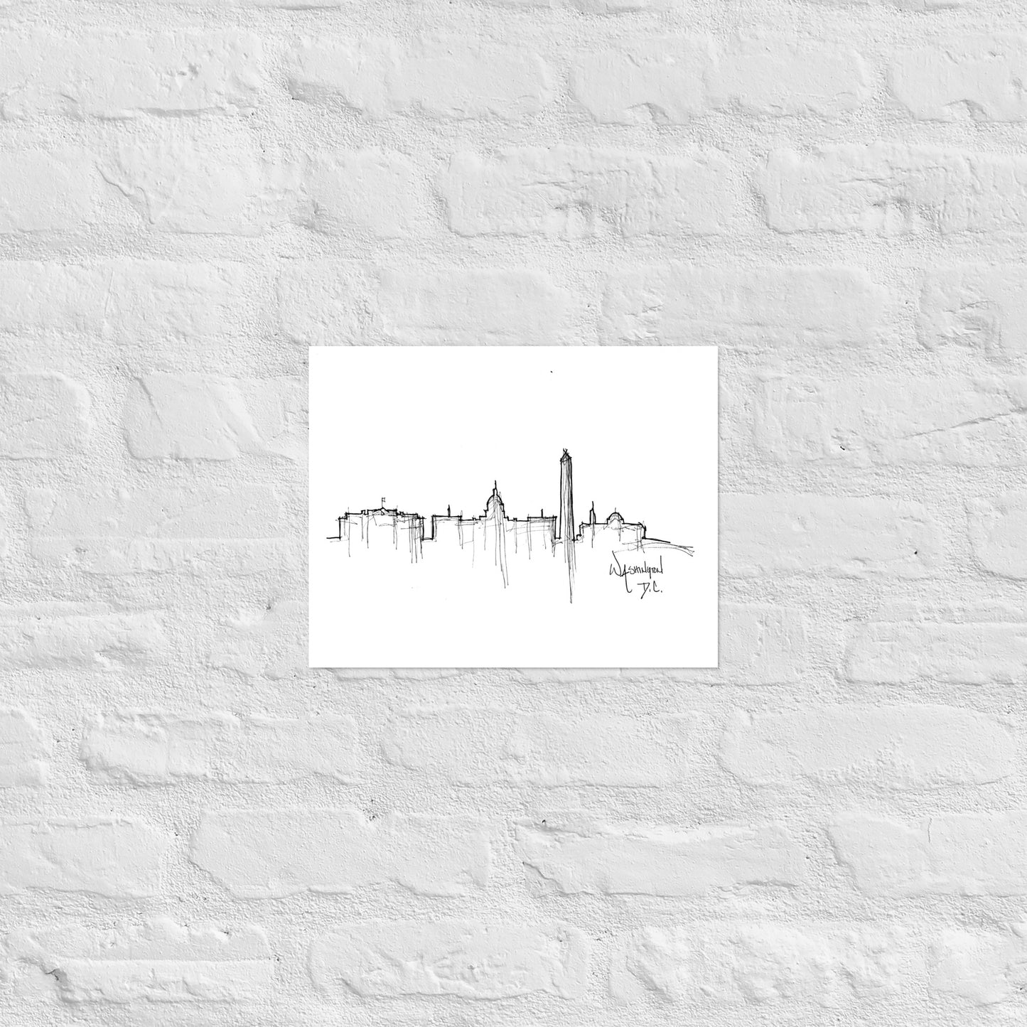 Washington D.C. Skyline Art Print, D.C. Print, D.C. Poster, Wall Art, Original Art, Minimalist Art, Office Decor, Travel Gift, Home Decor