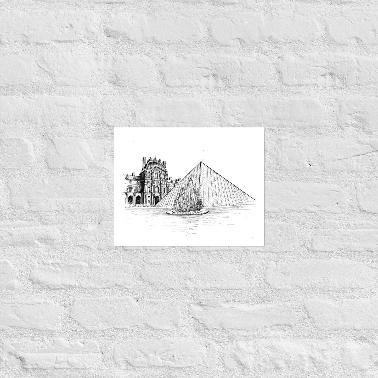Louvre Paris Art Print, Wall Art, The Louvre Museum, Architecture Art, Black and White, Original Art, Office Decor, Travel Gift, Home Decor