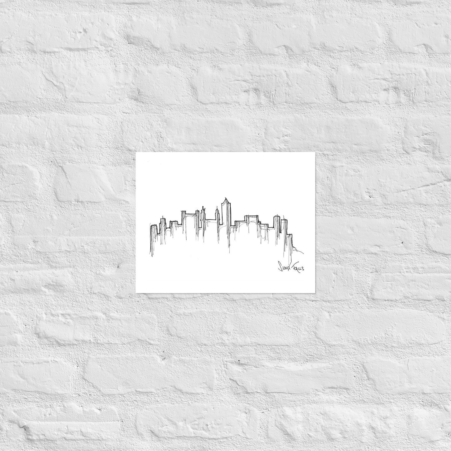 Sioux Falls Skyline Art Print, Sioux Falls Print, Sioux Falls Poster, Wall Art, Original Art, Minimalist Art Travel Gift Home Decor Office
