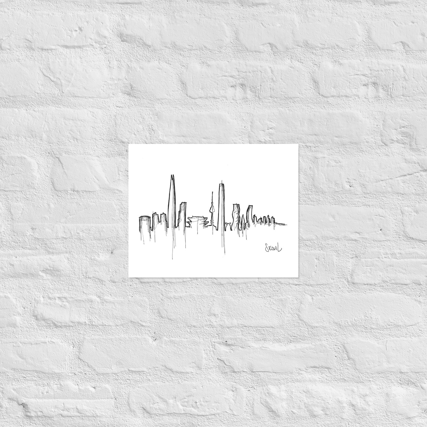Seoul Skyline Art Print, Seoul Print, Seoul Poster, Wall Art, Original Art, Minimalist Art Travel Gift Home Decor Office Decor