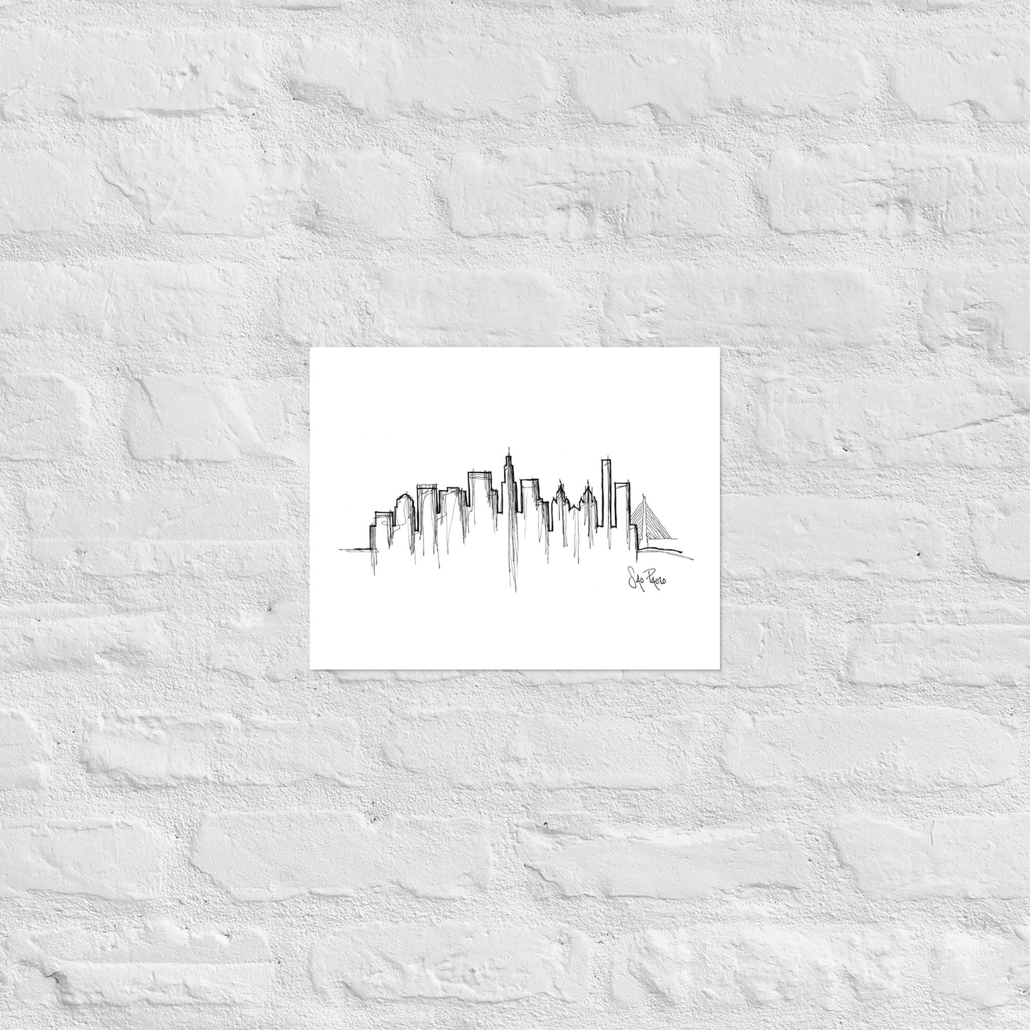 Sao Paulo Skyline Art Print, Sao Paulo Print, Sao Paulo Poster, Wall Art, Original Art, Minimalist Art Travel Gift Home Decor Office Decor