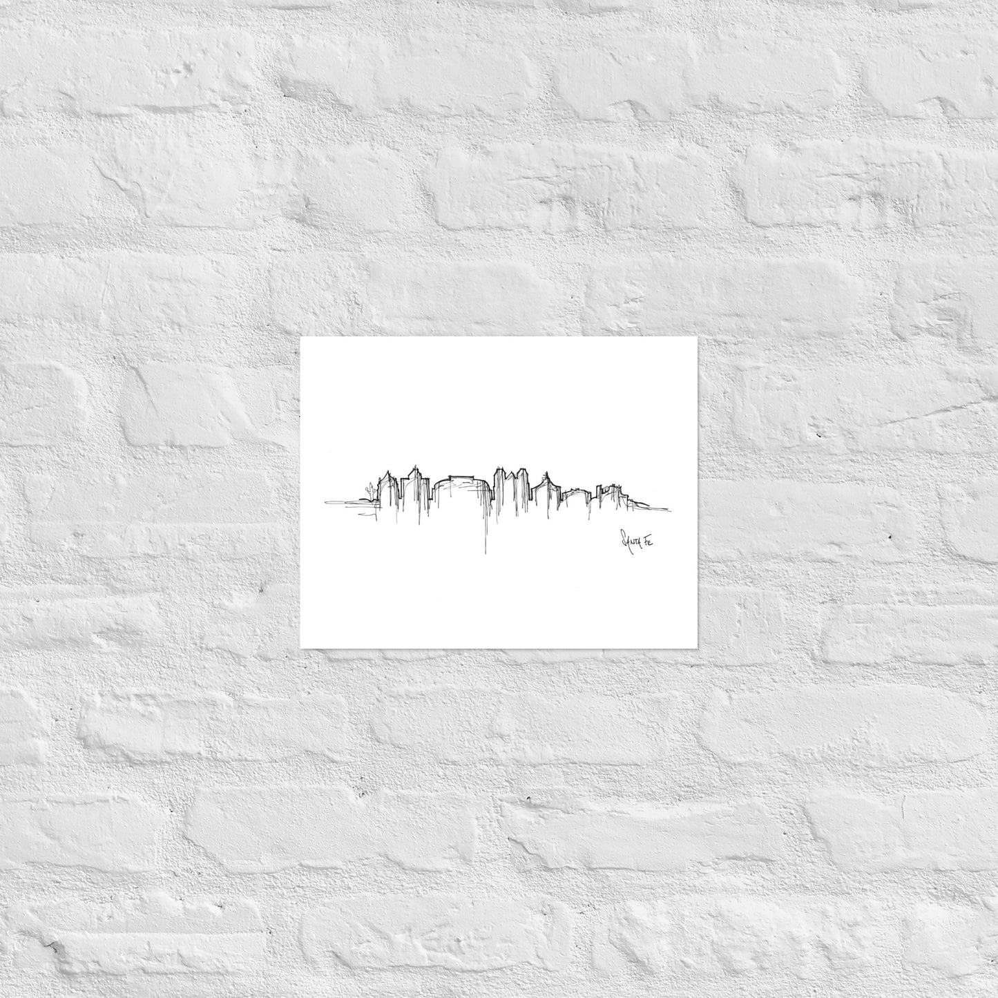 Santa Fe Skyline Art Print, Santa Fe Print, Santa Fe Poster, Wall Art, Original Art, Minimalist Art Travel Gift Home Decor Office Decor