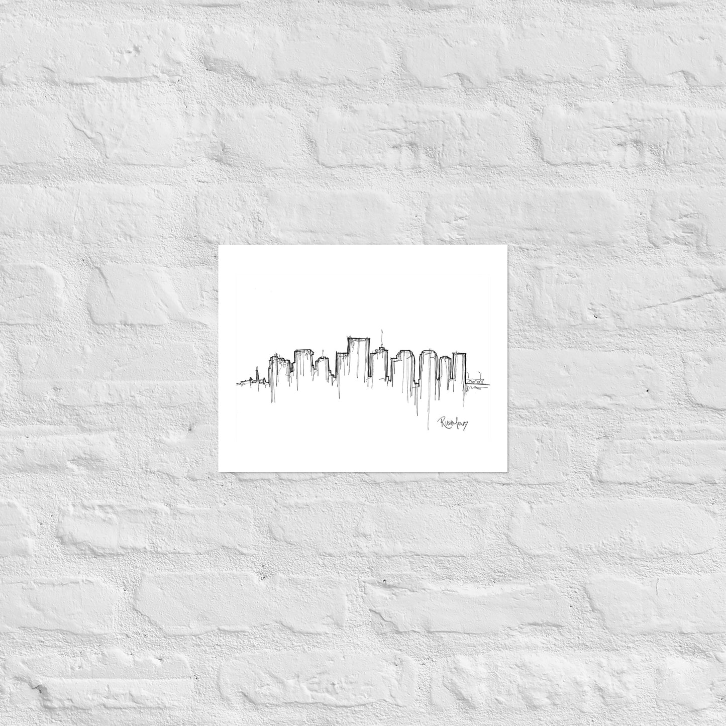 Richmond Skyline Art Print, Richmond Print, Richmond Poster, Wall Art, Original Art, Minimalist Art, Travel Gift, Home Decor, Office
