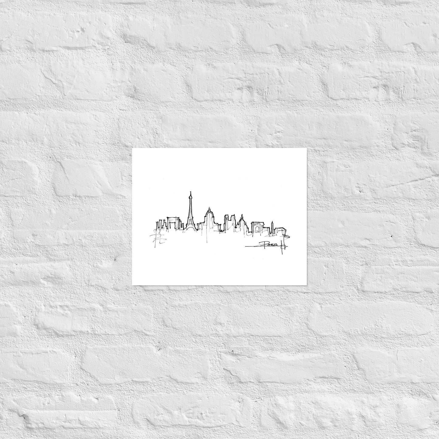 Paris Skyline Art Print, Paris Print, Paris Poster, Wall Art, Original Art, Minimalist Art, Office Decor, Travel Gift, Home Decor