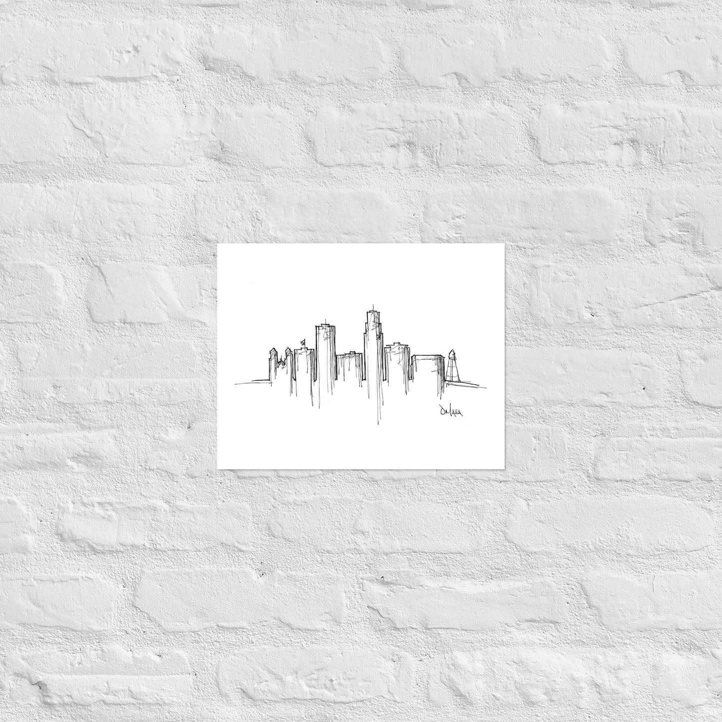 Omaha Skyline Art Print, Omaha Print, Omaha Poster, Wall Art, Original Art, Minimalist Art, Travel Gift, Home Decor, Office Decor
