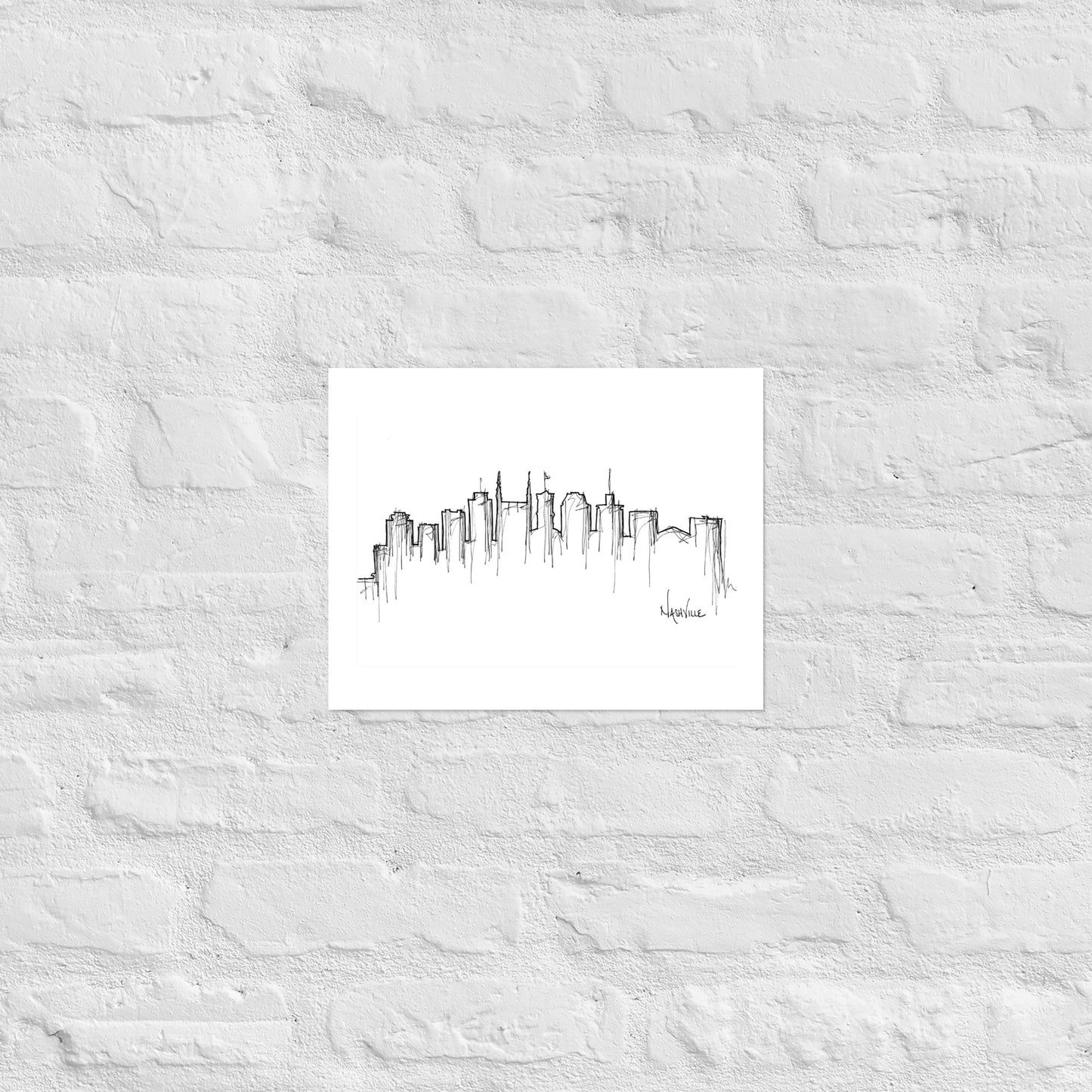Nashville Skyline Art Print, Nashville Print, Nashville Poster, Wall Art, Original Art Minimalist Art Travel Gift Home Decor Office Decor