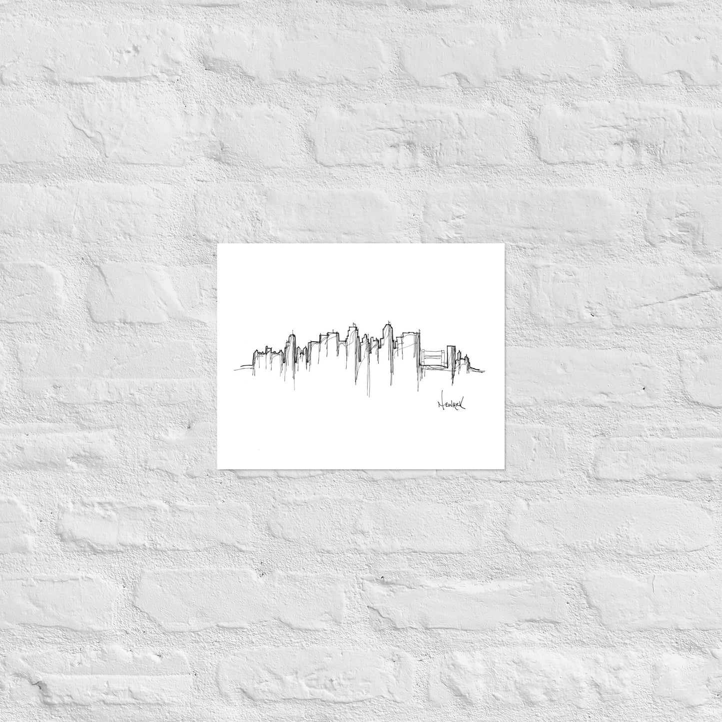 Newark New Jersey Skyline Art Print, Newark Print, Newark Poster, Wall Art, Original Art Minimalist Art Travel Gift Home Decor Office