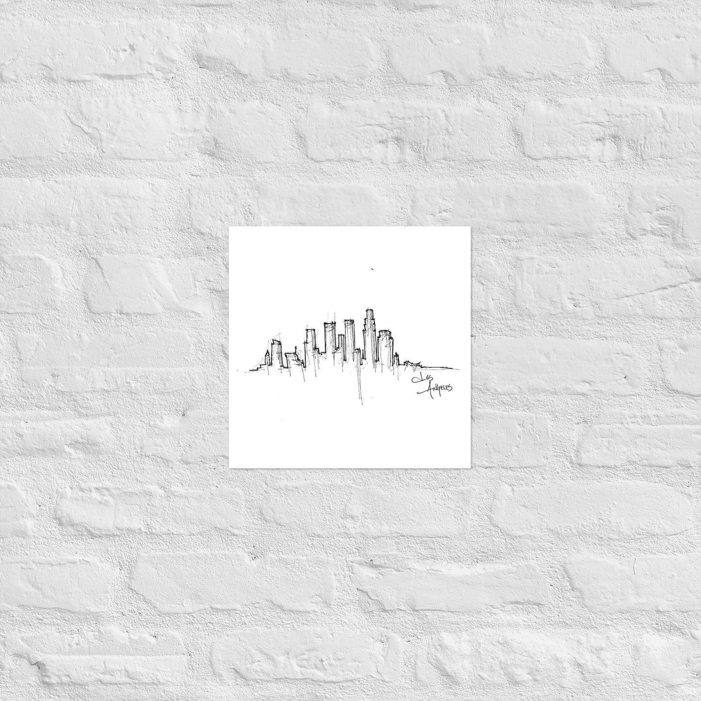 Los Angeles Skyline Art Print, Los Angeles Print, Los Angeles Poster, Wall Art, Original Art, Minimalist Office Decor Travel Gift Home Decor