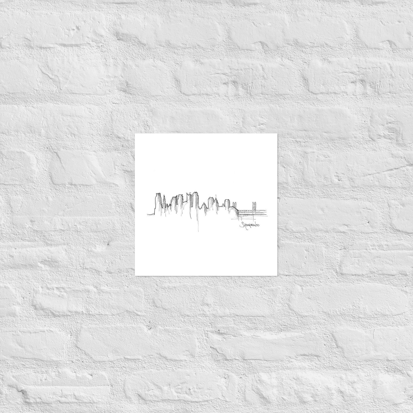 Sacramento Skyline Art Print, Sacramento Print, Sacramento Poster, Wall Art, Original Art Minimalist Art Travel Gift Home Decor Office