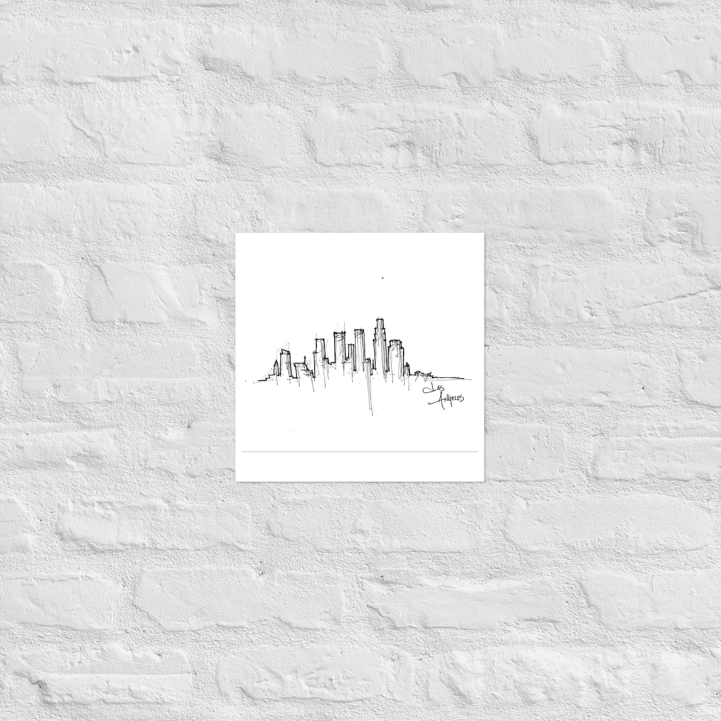 Los Angeles Skyline Art Print, Los Angeles Print, Los Angeles Poster, Wall Art, Original Art, Minimalist Office Decor Travel Gift Home Decor