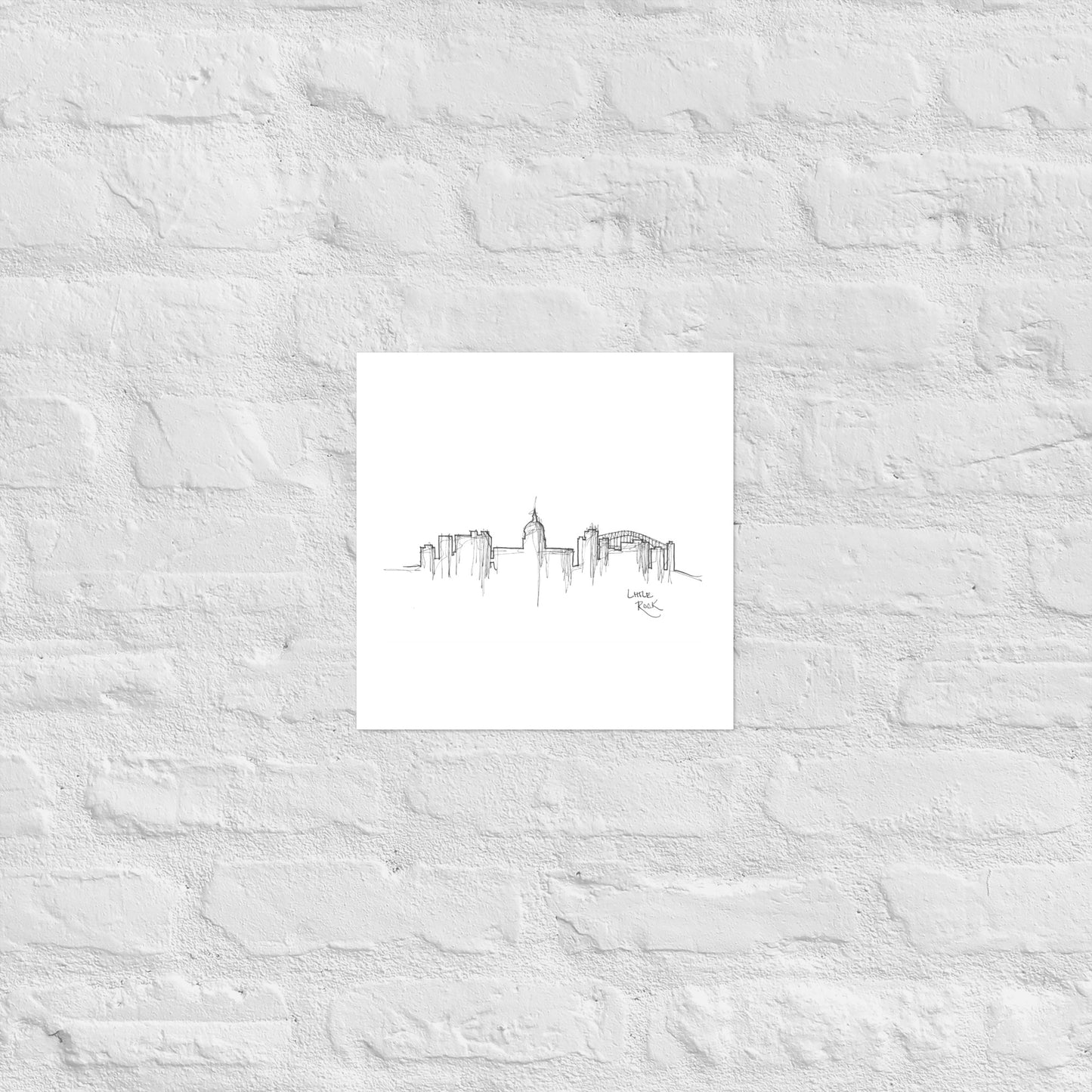 Little Rock Skyline Art Print, Little Rock Print, Little Rock Poster, Wall Art, Original Art Minimalist Art Travel Gift Home Decor Office
