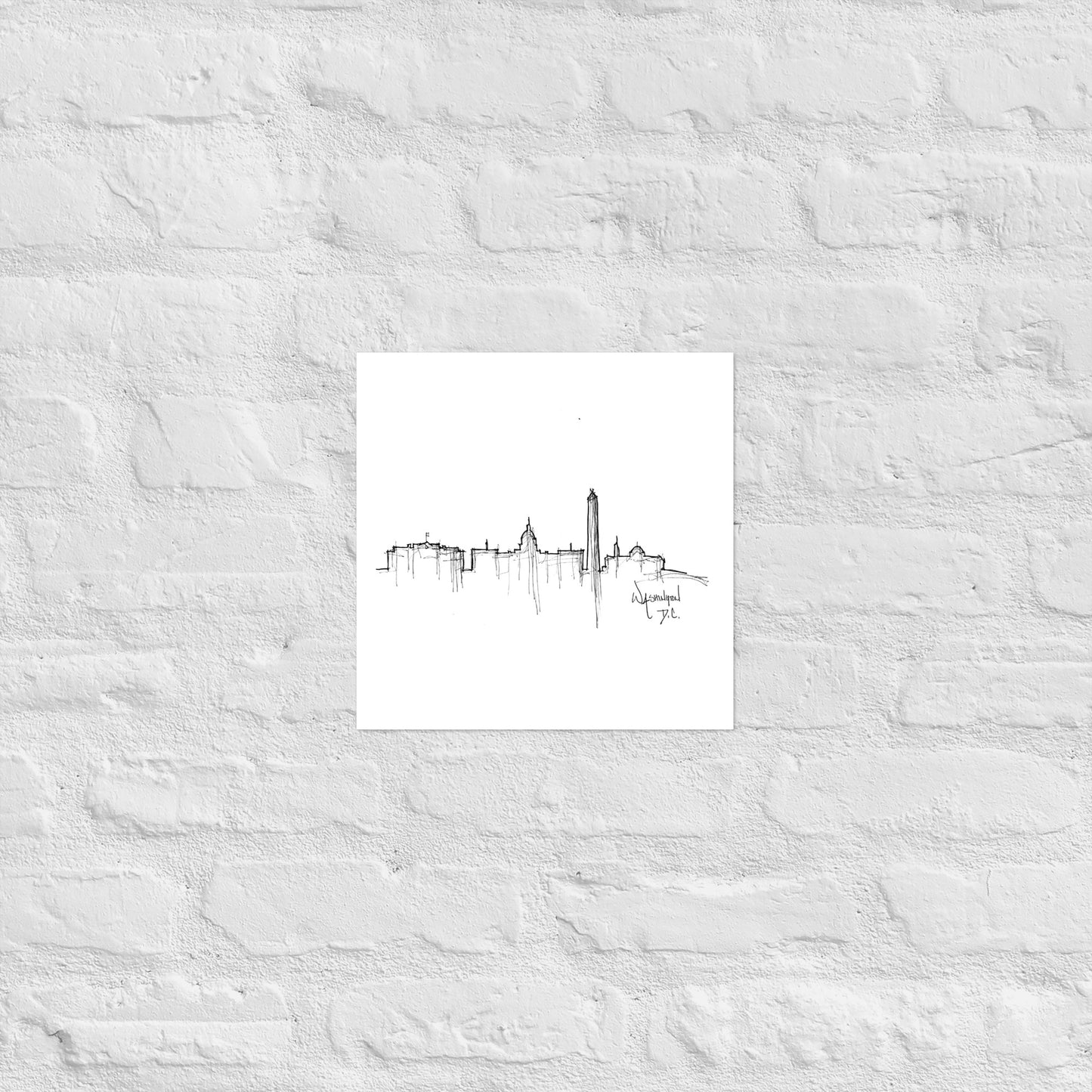 Washington D.C. Skyline Art Print, D.C. Print, D.C. Poster, Wall Art, Original Art, Minimalist Art, Office Decor, Travel Gift, Home Decor