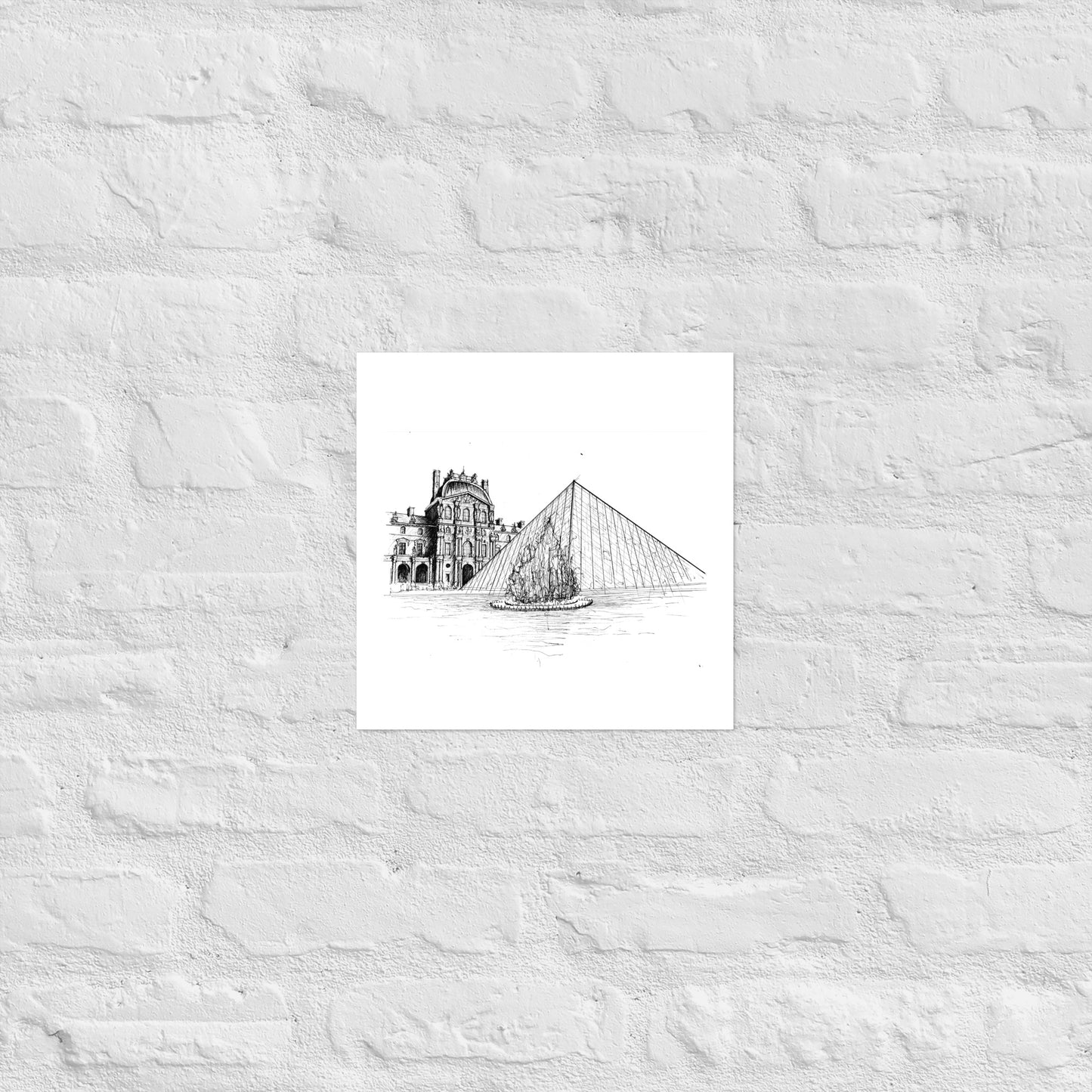 Louvre Paris Art Print, Wall Art, The Louvre Museum, Architecture Art, Black and White, Original Art, Office Decor, Travel Gift, Home Decor