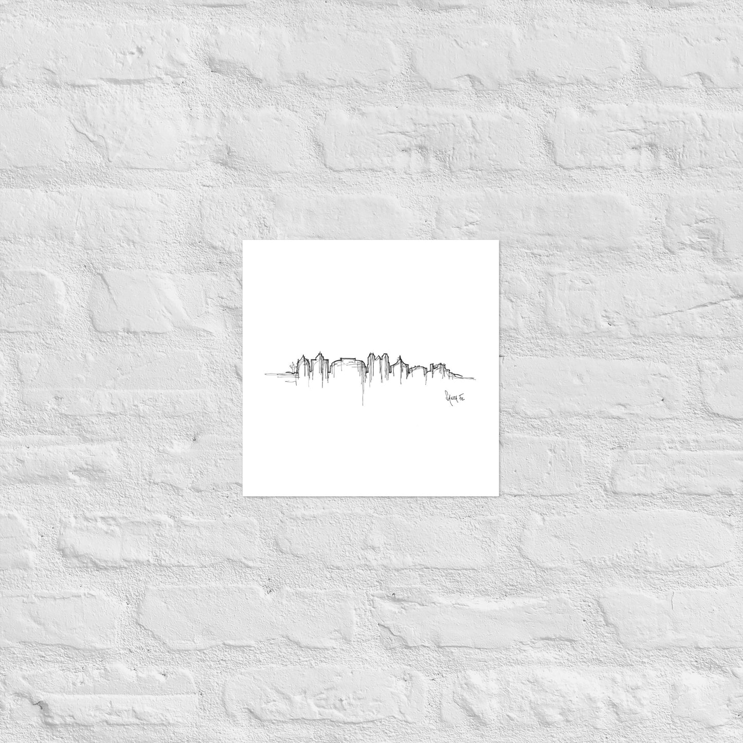 Santa Fe Skyline Art Print, Santa Fe Print, Santa Fe Poster, Wall Art, Original Art, Minimalist Art Travel Gift Home Decor Office Decor
