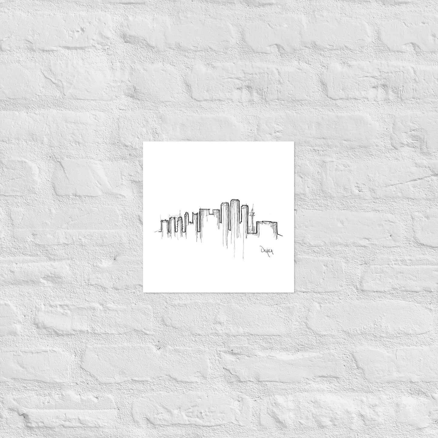 Osaka Skyline Art Print, Osaka Print, Osaka Poster, Wall Art, Original Art, Minimalist Art, Travel Gift, Home Decor, Office Decor