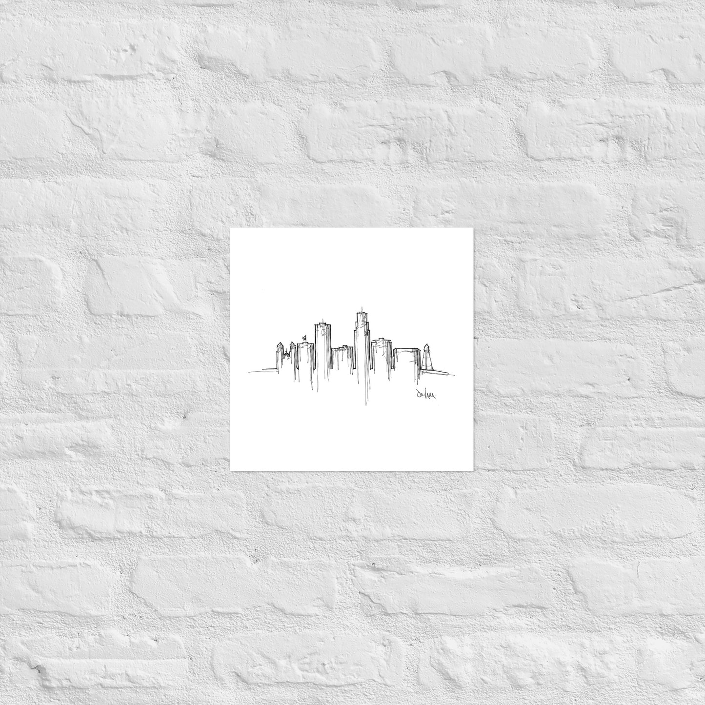 Omaha Skyline Art Print, Omaha Print, Omaha Poster, Wall Art, Original Art, Minimalist Art, Travel Gift, Home Decor, Office Decor