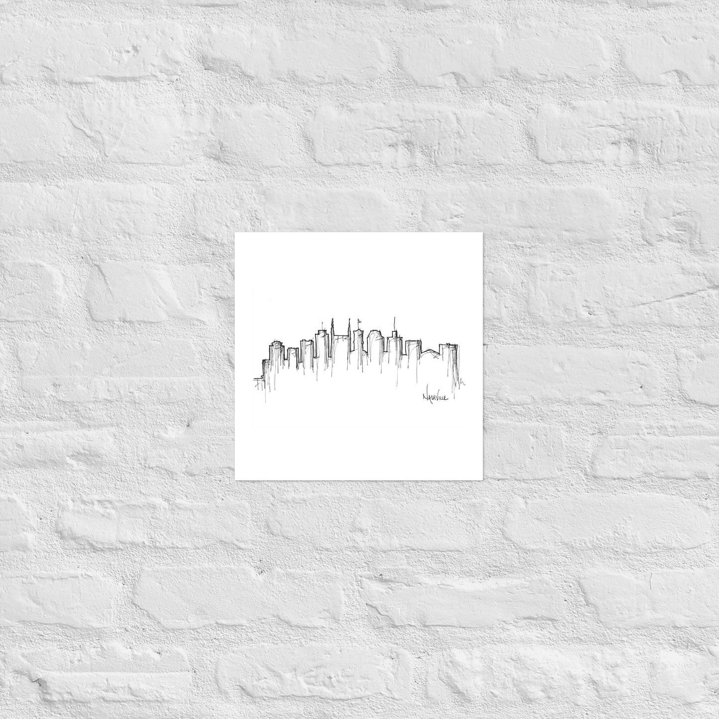 Nashville Skyline Art Print, Nashville Print, Nashville Poster, Wall Art, Original Art Minimalist Art Travel Gift Home Decor Office Decor