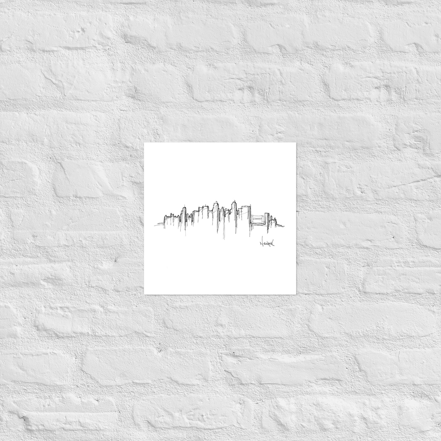 Newark New Jersey Skyline Art Print, Newark Print, Newark Poster, Wall Art, Original Art Minimalist Art Travel Gift Home Decor Office