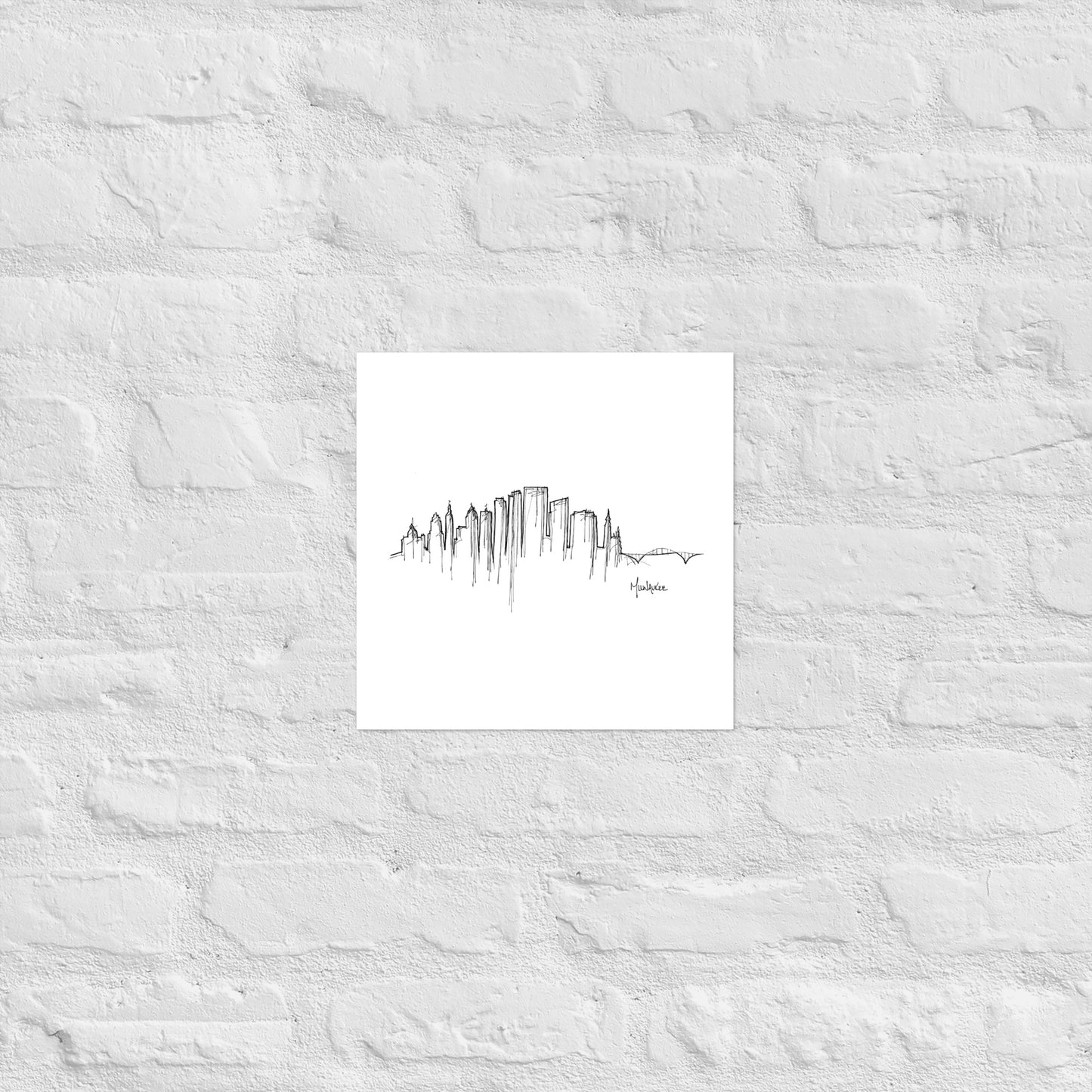 Milwaukee Skyline Art Print, Milwaukee Print, Milwaukee Poster, Wall Art, Original Art Minimalist Art Travel Gift Home Decor Office