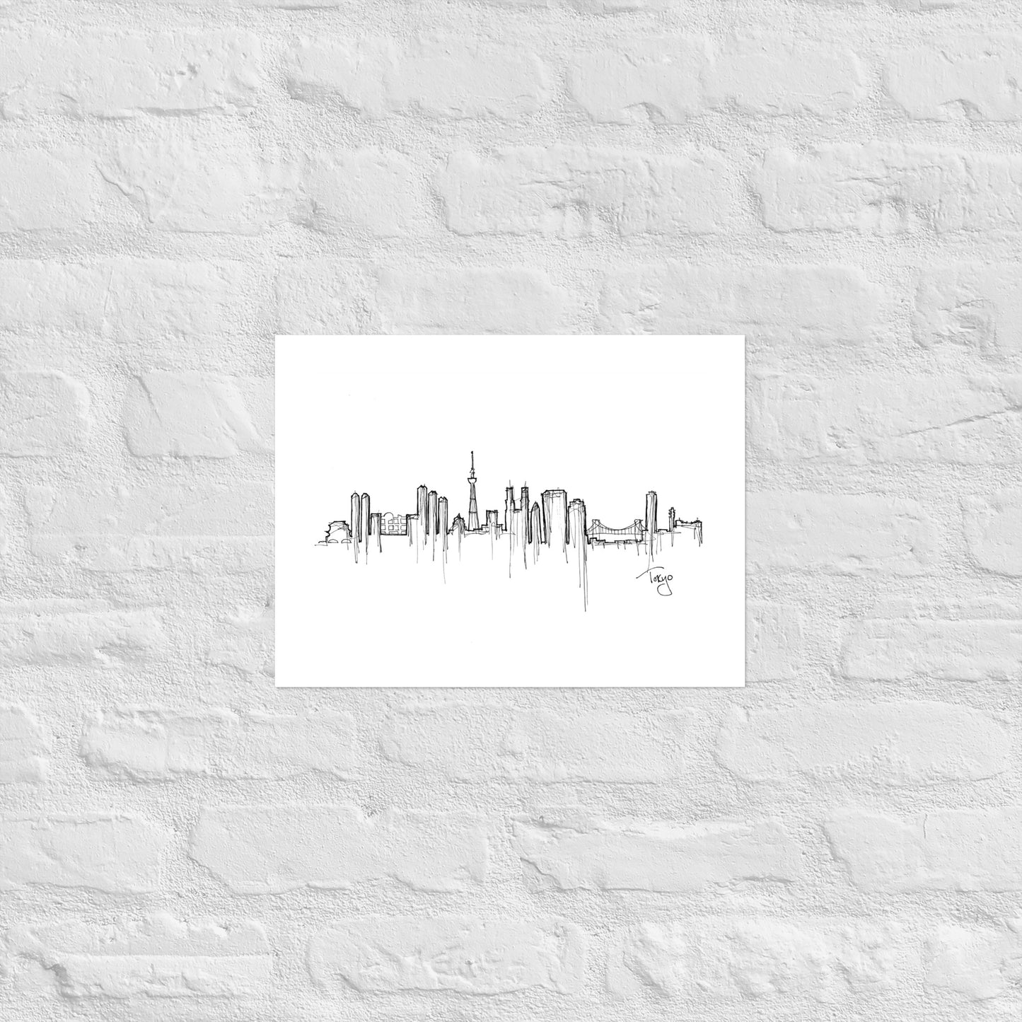 Tokyo Skyline Art Print, Tokyo Print, Tokyo Poster, Wall Art, Original Art, Minimalist Art, Travel Gift, Home Decor, Office Decor