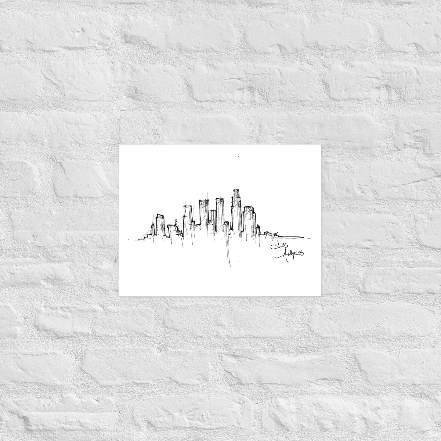 Los Angeles Skyline Art Print, Los Angeles Print, Los Angeles Poster, Wall Art, Original Art, Minimalist Office Decor Travel Gift Home Decor