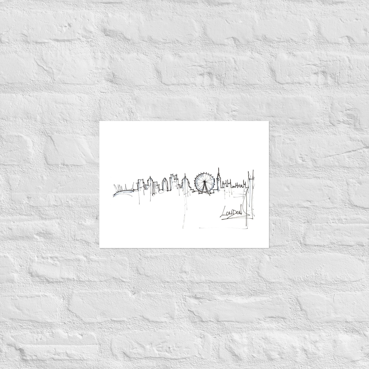 London Skyline Canvas Art Print, London Print, London Poster, Wall Art, Original Art, Minimalist, Office Decor, Travel Gift, Home Decor