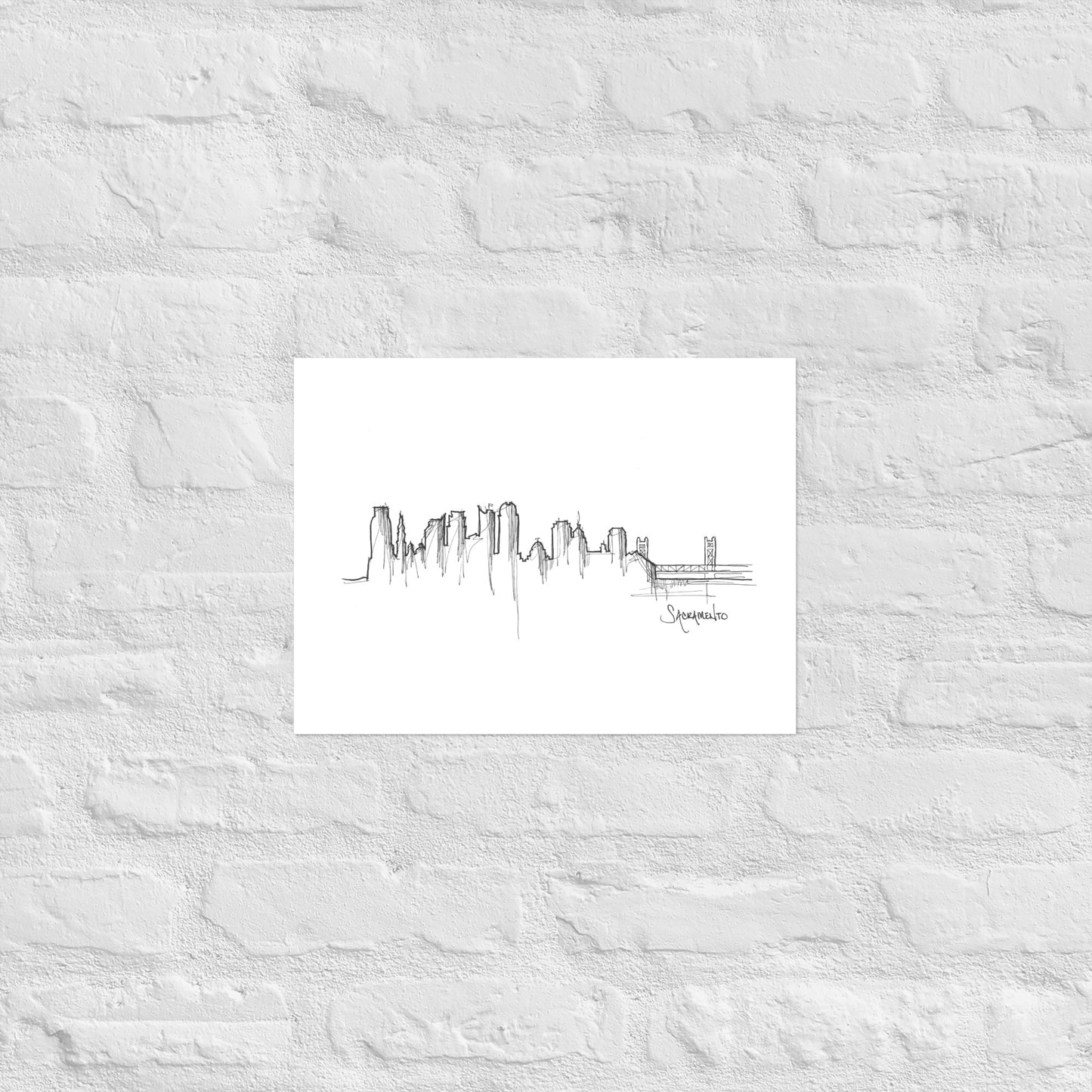 Sacramento Skyline Art Print, Sacramento Print, Sacramento Poster, Wall Art, Original Art Minimalist Art Travel Gift Home Decor Office