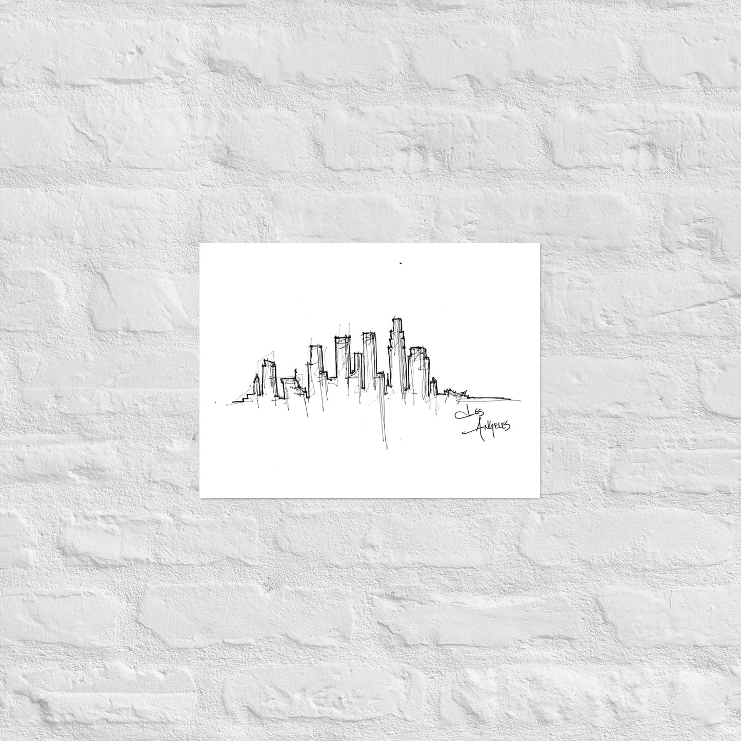Los Angeles Skyline Art Print, Los Angeles Print, Los Angeles Poster, Wall Art, Original Art, Minimalist Office Decor Travel Gift Home Decor