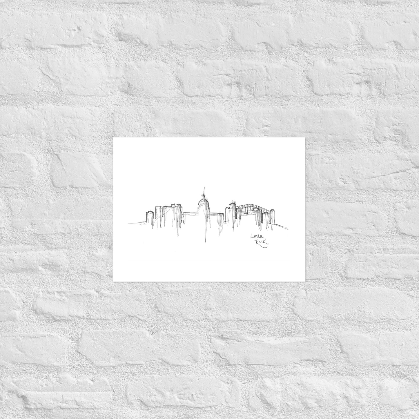 Little Rock Skyline Art Print, Little Rock Print, Little Rock Poster, Wall Art, Original Art Minimalist Art Travel Gift Home Decor Office