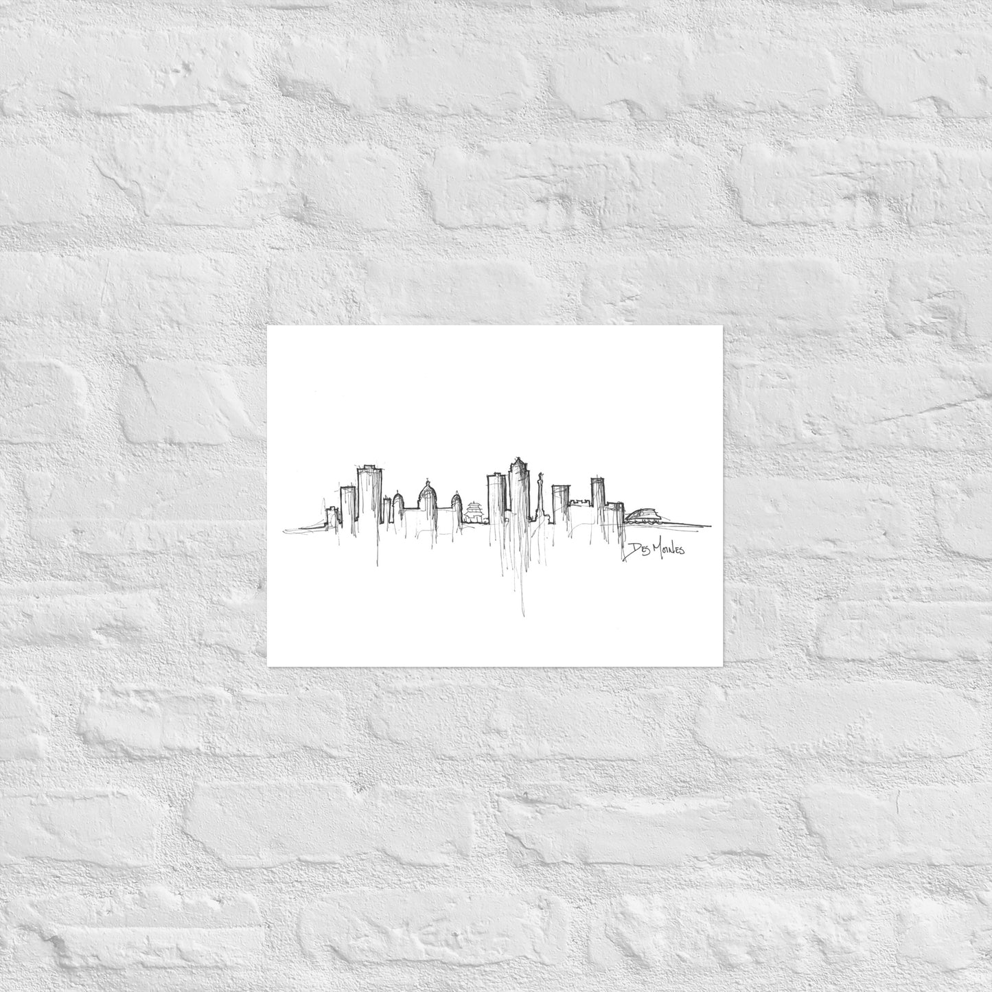 Des Moines Skyline Art Print, Des Moines Print, Des Moines Poster, Wall Art, Original Art Minimalist Art Travel Gift Home Decor Office Decor