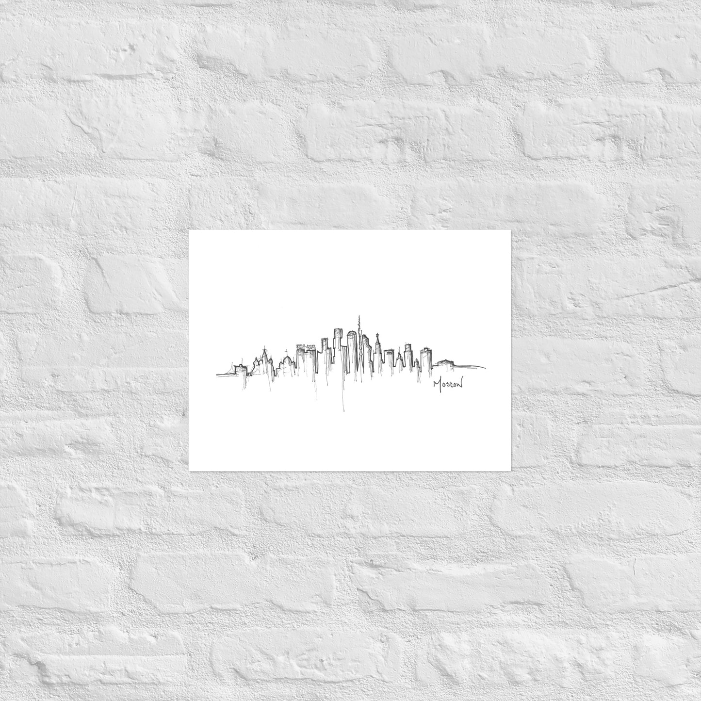 Moscow Skyline Art Print, Moscow Print, Moscow Poster, Wall Art, Original Art, Minimalist Art, Travel Gift, Home Decor, Office Decor