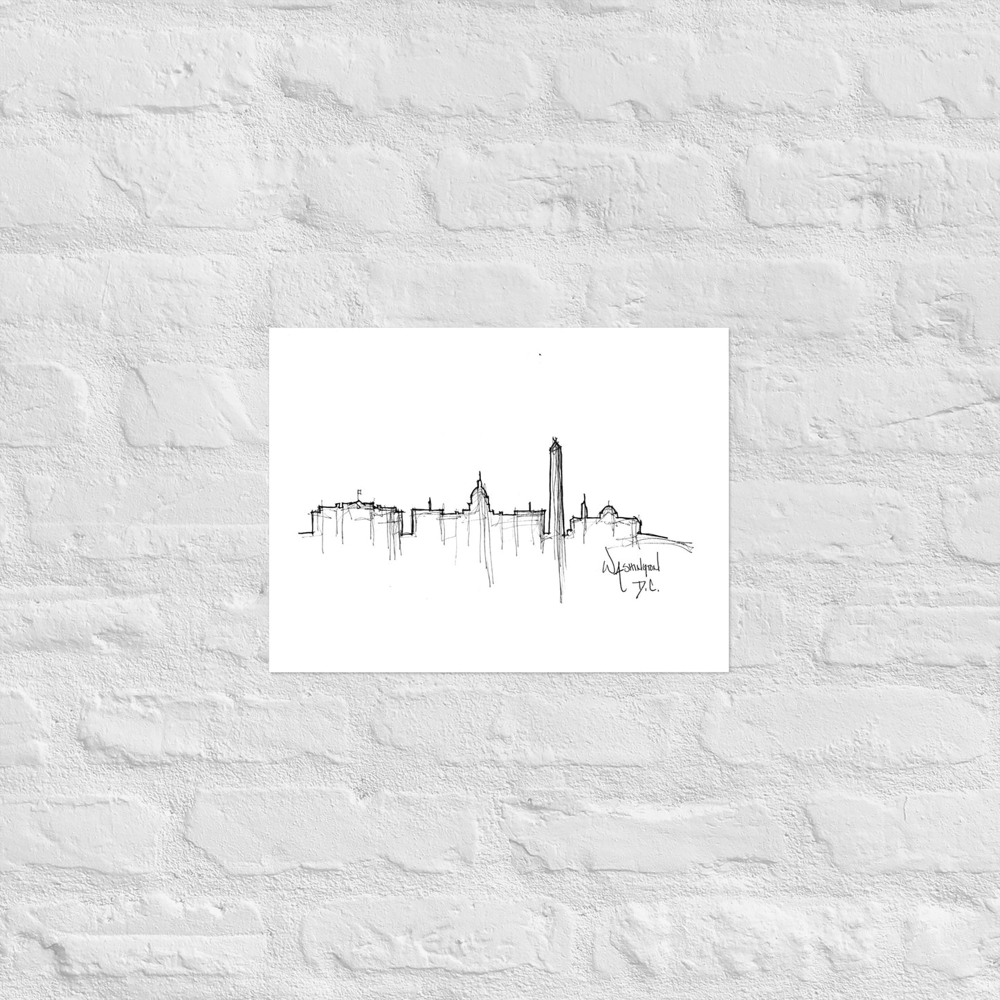 Washington D.C. Skyline Art Print, D.C. Print, D.C. Poster, Wall Art, Original Art, Minimalist Art, Office Decor, Travel Gift, Home Decor