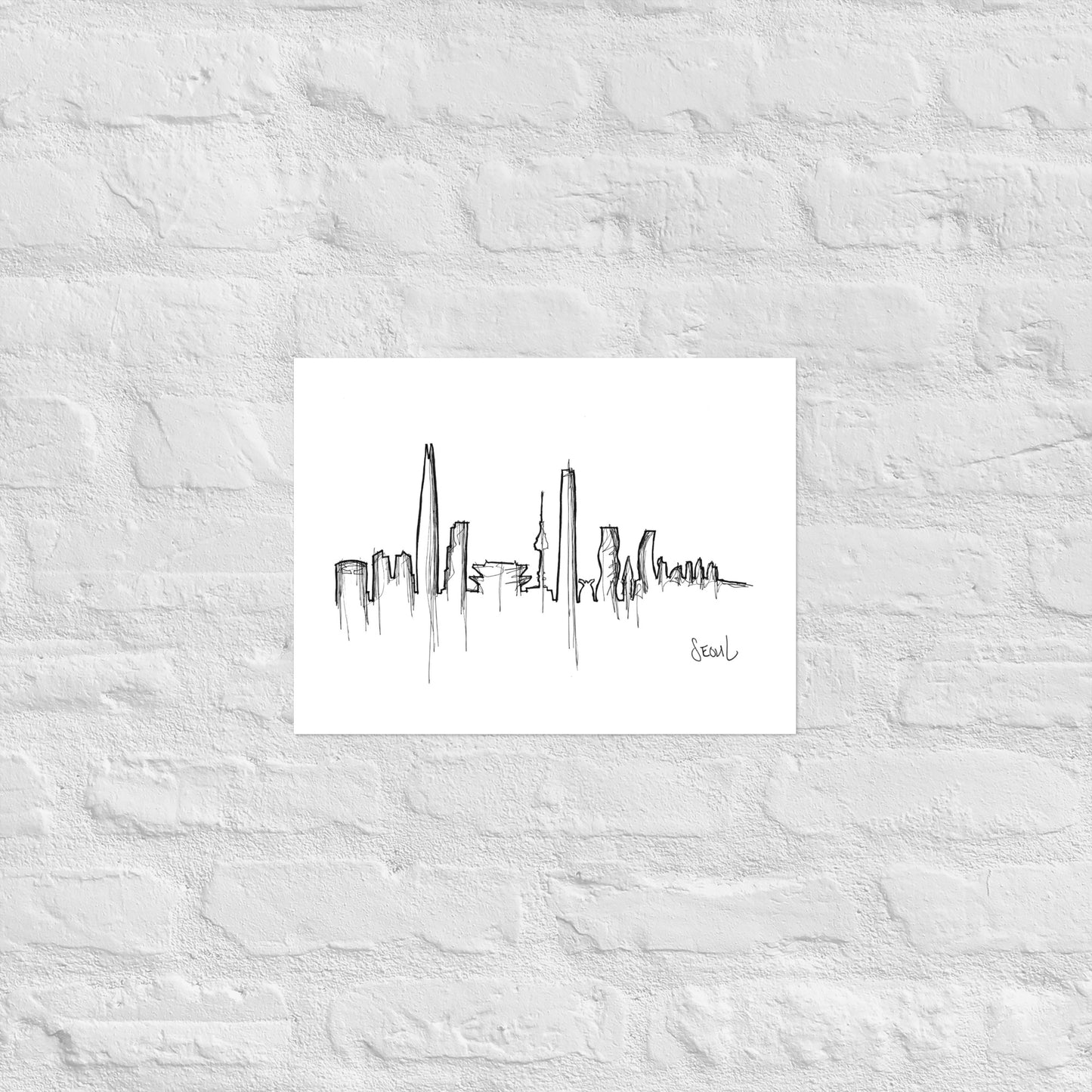 Seoul Skyline Art Print, Seoul Print, Seoul Poster, Wall Art, Original Art, Minimalist Art Travel Gift Home Decor Office Decor