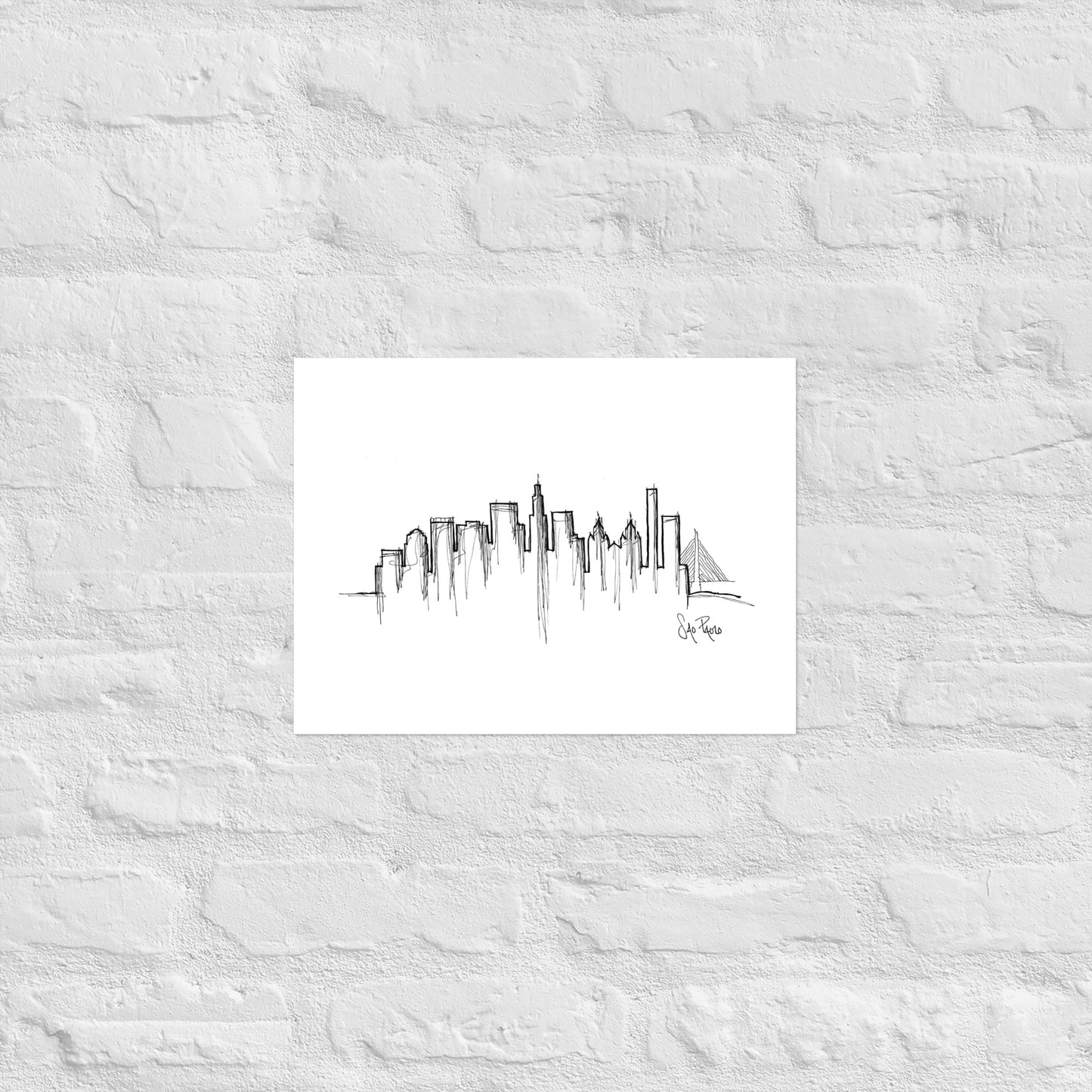 Sao Paulo Skyline Art Print, Sao Paulo Print, Sao Paulo Poster, Wall Art, Original Art, Minimalist Art Travel Gift Home Decor Office Decor