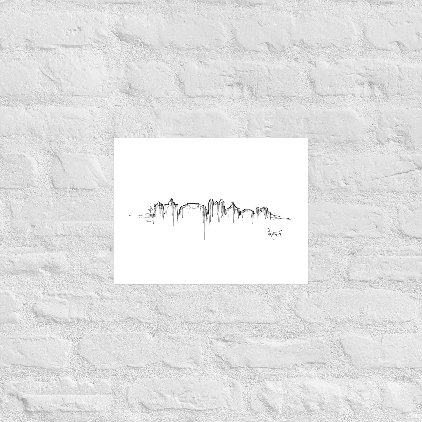 Santa Fe Skyline Art Print, Santa Fe Print, Santa Fe Poster, Wall Art, Original Art, Minimalist Art Travel Gift Home Decor Office Decor