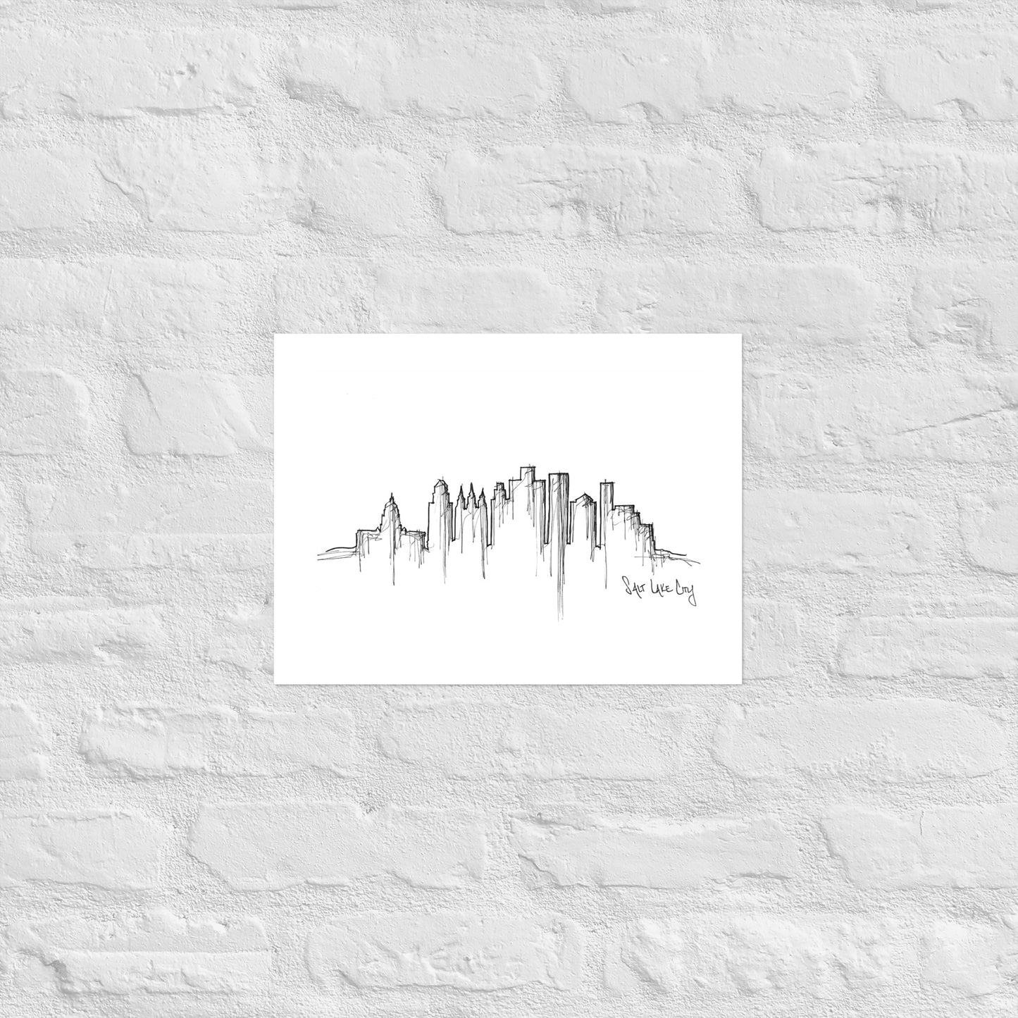 Salt Lake City Skyline Art Print, Salt Lake City Print, Salt Lake City Poster, Wall Art, Original Art, Minimalist Art Travel Gift Home Decor