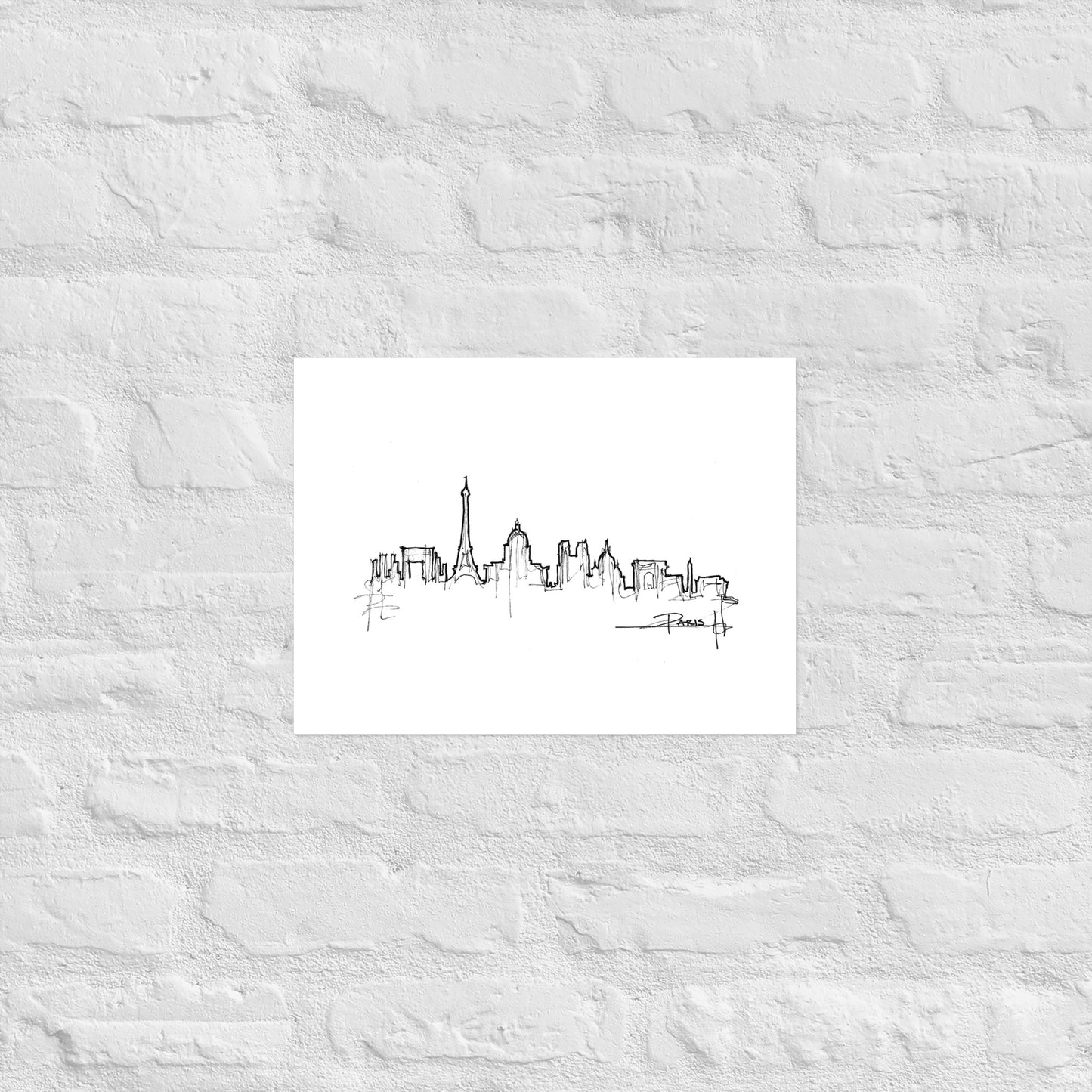 Paris Skyline Art Print, Paris Print, Paris Poster, Wall Art, Original Art, Minimalist Art, Office Decor, Travel Gift, Home Decor