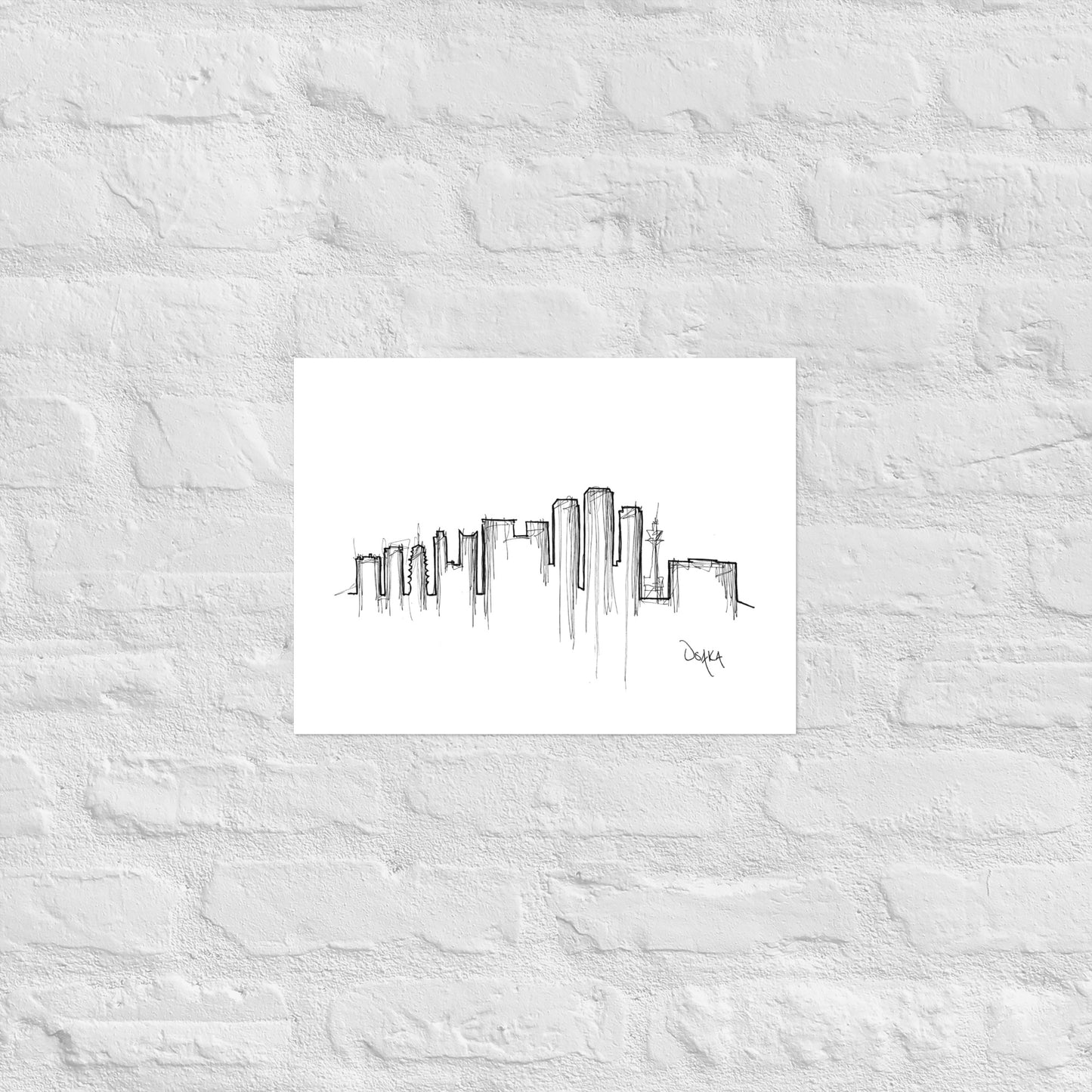 Osaka Skyline Art Print, Osaka Print, Osaka Poster, Wall Art, Original Art, Minimalist Art, Travel Gift, Home Decor, Office Decor