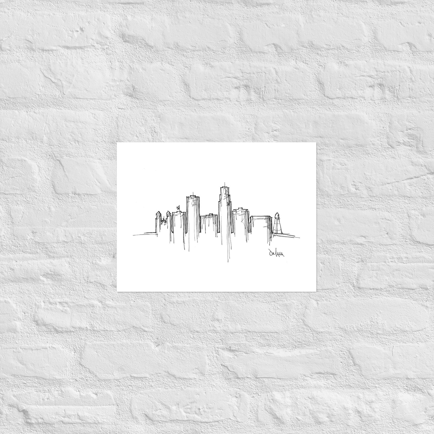 Omaha Skyline Art Print, Omaha Print, Omaha Poster, Wall Art, Original Art, Minimalist Art, Travel Gift, Home Decor, Office Decor