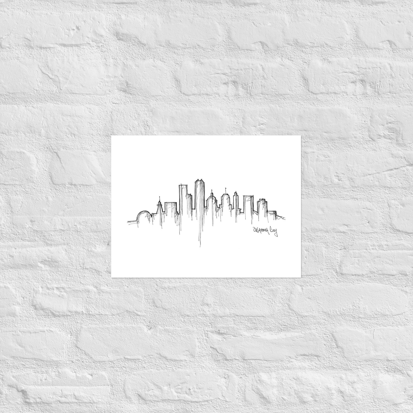 Oklahoma City Skyline Art Print, Oklahoma City Print, Oklahoma City Poster, Wall Art, Original Art Minimalist Art Travel Gift Home Decor