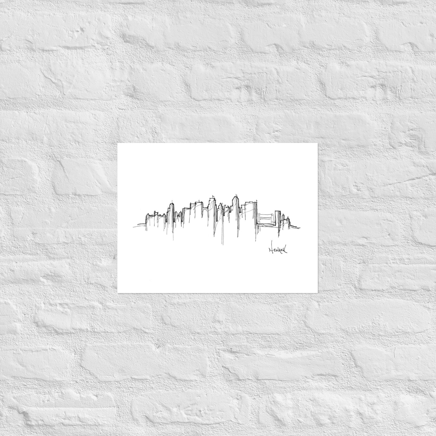 Newark New Jersey Skyline Art Print, Newark Print, Newark Poster, Wall Art, Original Art Minimalist Art Travel Gift Home Decor Office