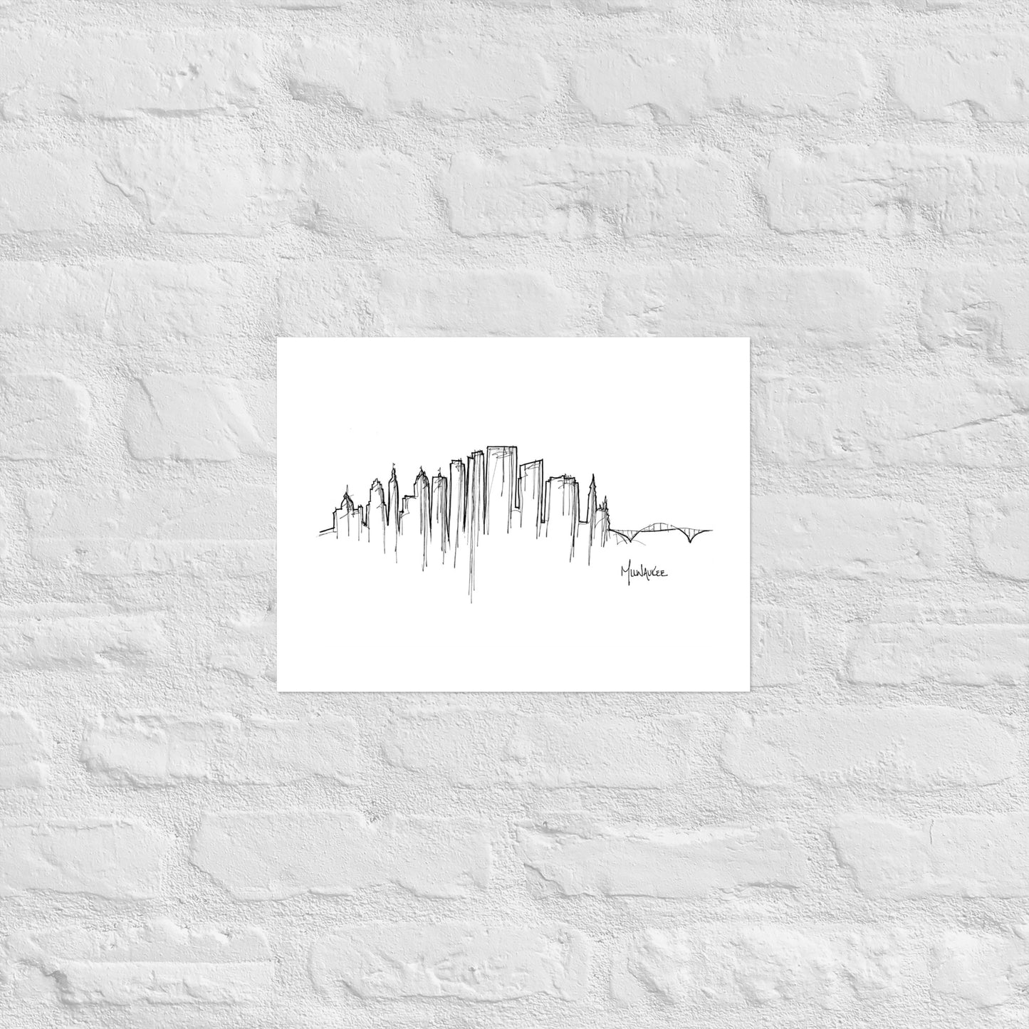 Milwaukee Skyline Art Print, Milwaukee Print, Milwaukee Poster, Wall Art, Original Art Minimalist Art Travel Gift Home Decor Office